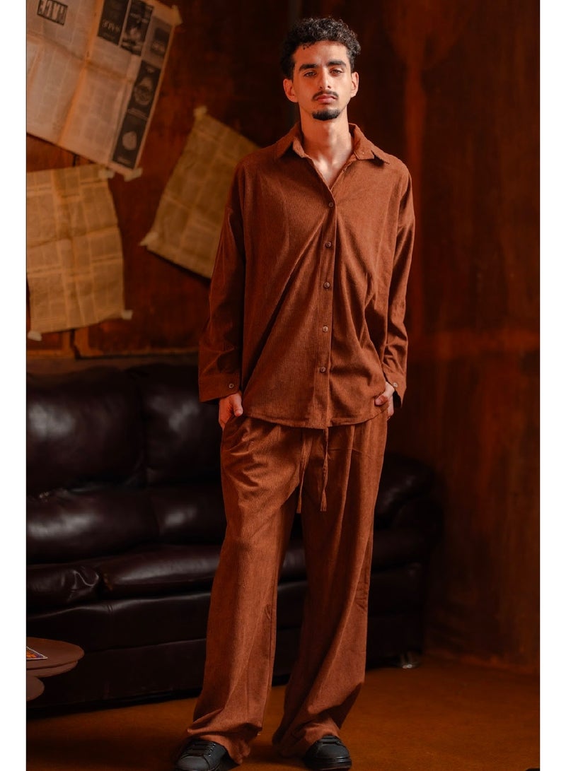 كنزه طقم قطيفة (قميص + بنطلون) - Image 1